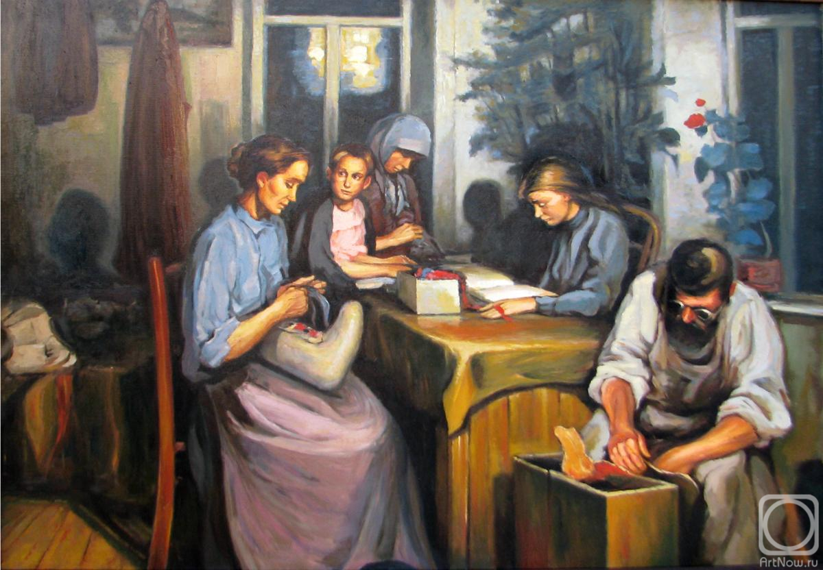 Bortsov Sergey. Family (adapted copy from a painting by K. Petrov-Vodkin)
