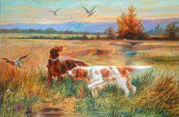 Hunting dogs (Hunting Landscape). Smorodinov Ruslan