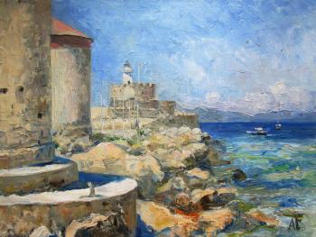 Lighthouse of Rhodes Island (Cats In Painting). Serova Aleksandra