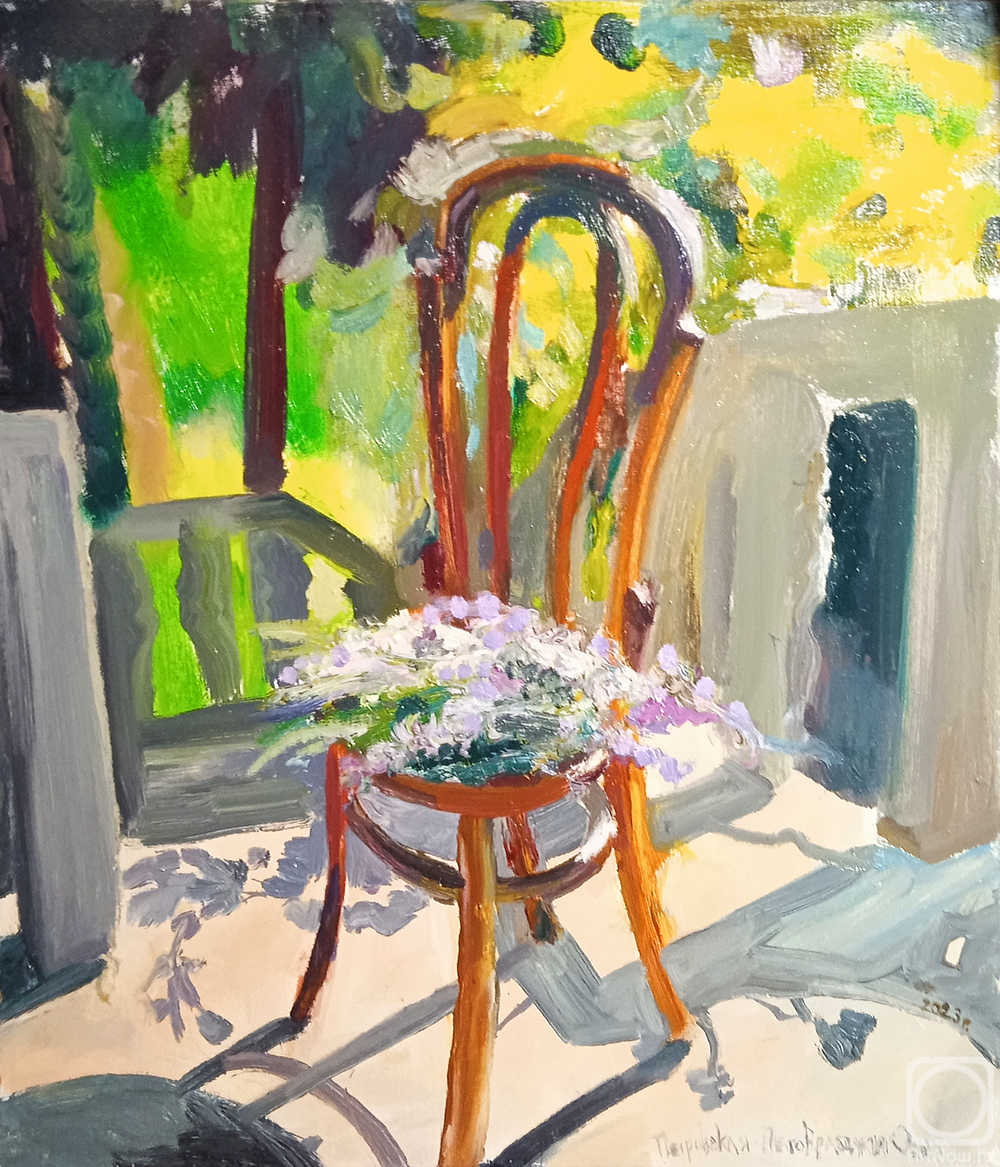Petrovskaya-Petovraji Olga. A chair with mint on the porch