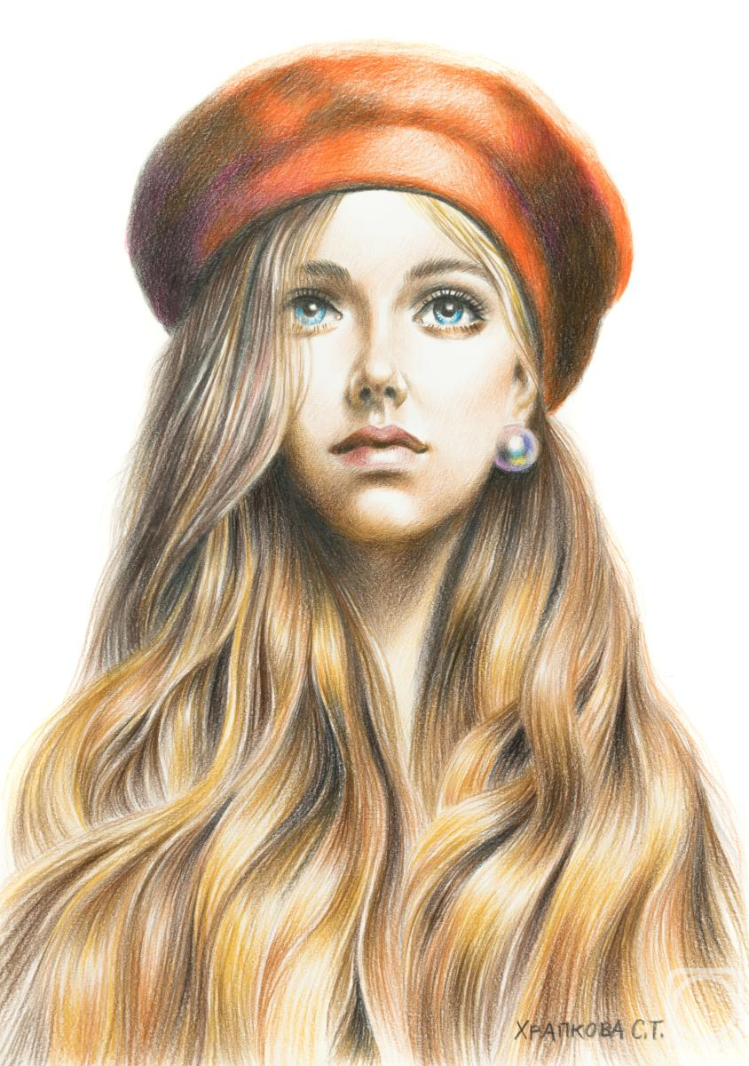 Khrapkova Svetlana. Girl in a red beret