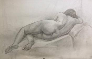Nude lying down. Kienya Anastasiya