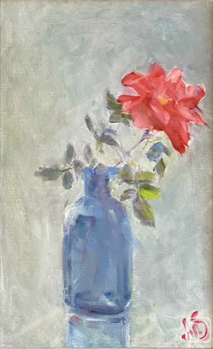 Selmer Anna. Rose in a blue bottle