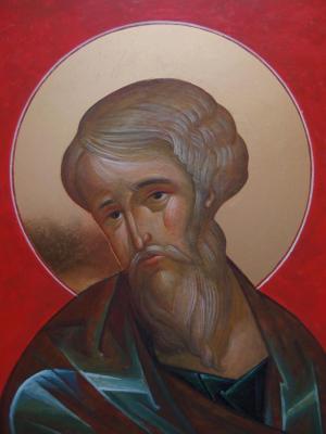 Evangelist Matthew (fragment of the Royal Doors) (Red-Background Icons). Kutkovoy Victor