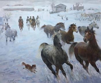 The Boys (Driving Horses) (Childhood In The Village). Zakharov Ivan