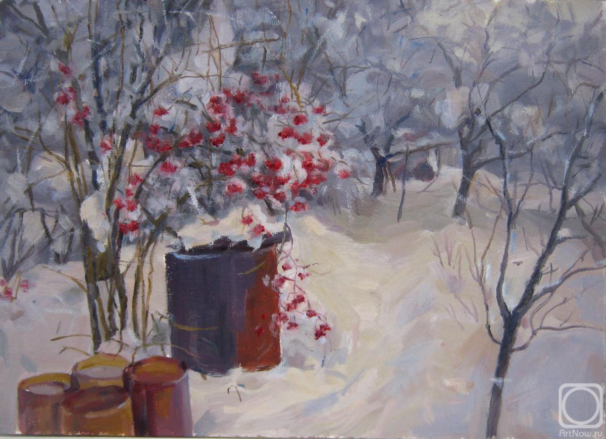 Voronov Vladimir. Viburnum bush under the snow