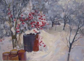 Voronov Vladimir Ivanovich. Viburnum bush under the snow