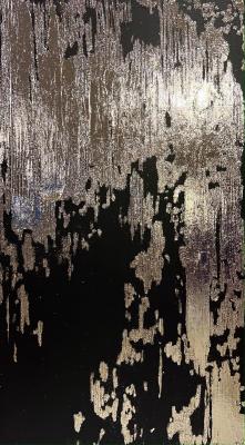 Black Abstraction with Gold (Black Hallway Painting). Skromova Marina