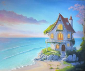 Fairytale house by the sea (Painting House On The Sea). Samusheva Anastasiya