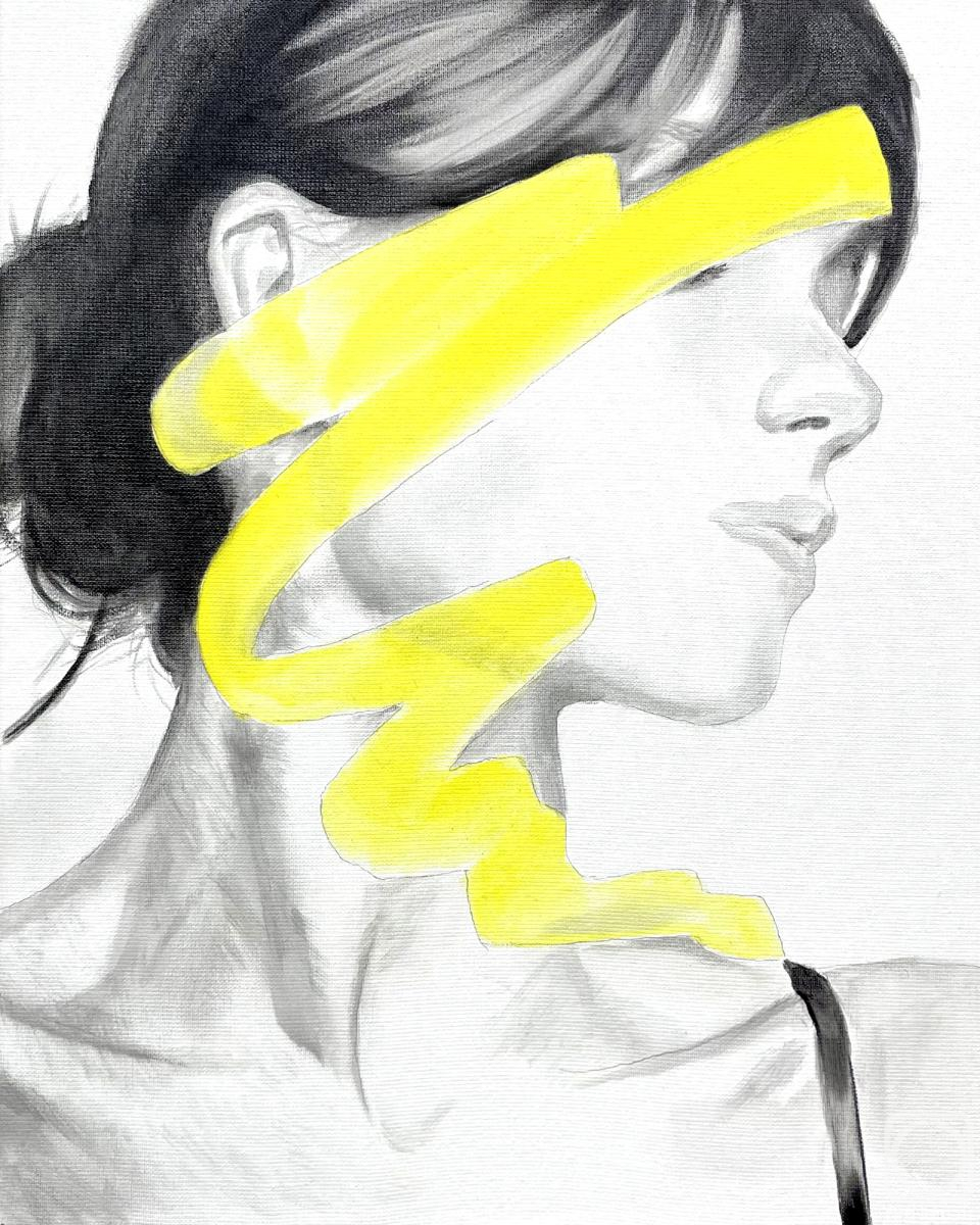 Moussin Irjan. Portrait with yellow accent