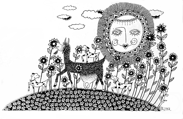 Poberezhny Yury. A horned goat is coming