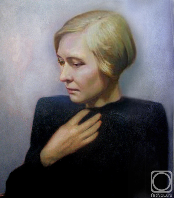 Bortsov Sergey. Blockade Muse. Portrait of Olga Bergholz (fragment)