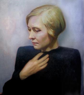 Bortsov Sergey Igorevich. Blockade Muse. Portrait of Olga Bergholz (fragment)