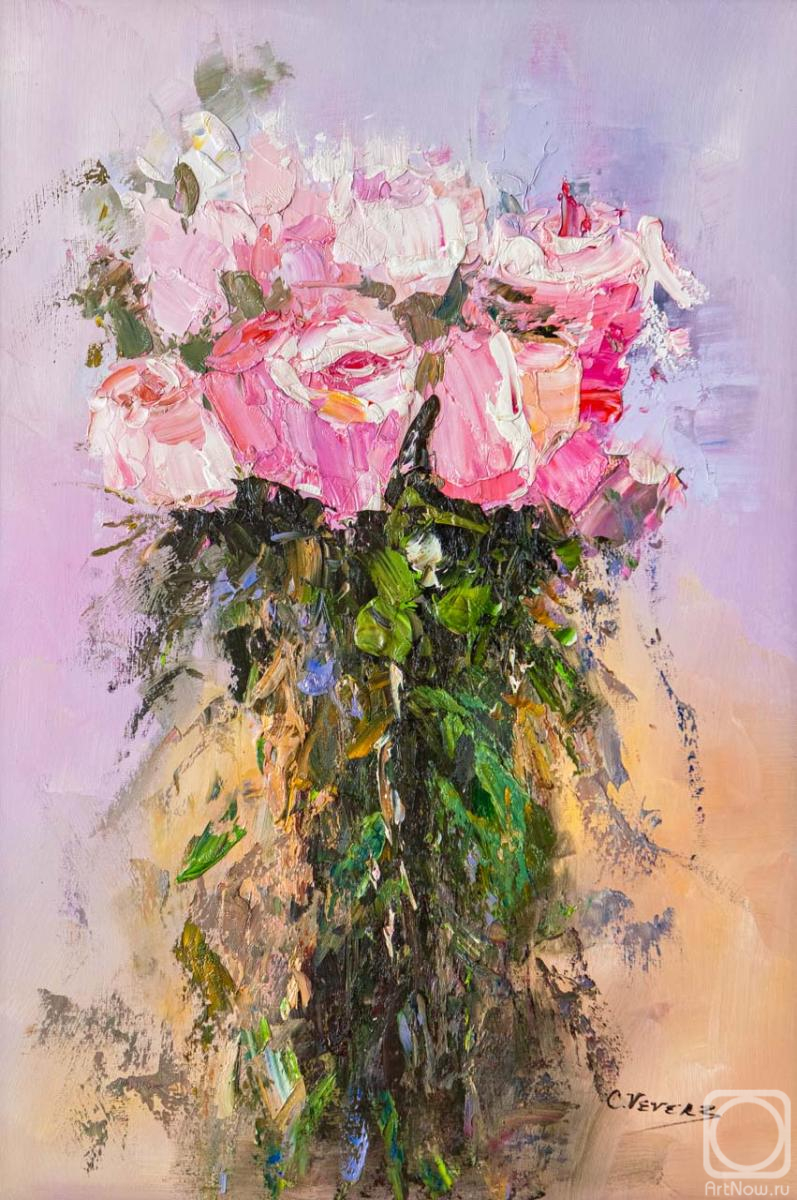 Vevers Christina. Bouquet of garden roses. Expression