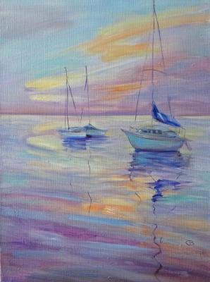 Boats at dawn (Calm Painting). Razumova Svetlana