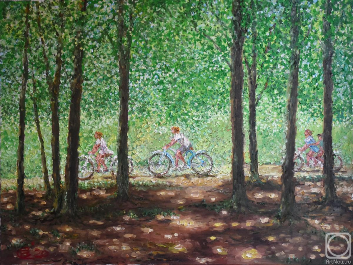 Sudarev Vadim. Cyclists in the park