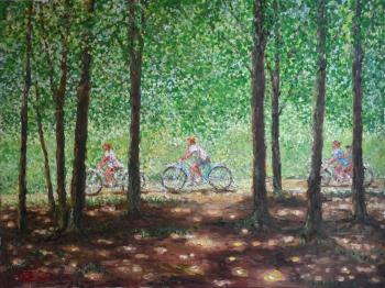 Cyclists in the park