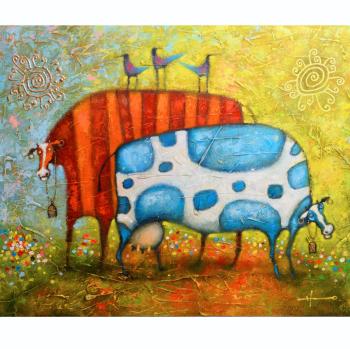 Cows Mu (Framed Painting). Namestnikov Yury