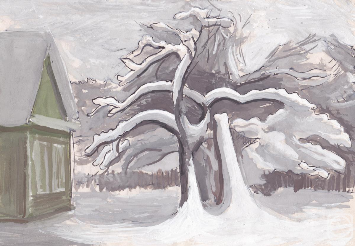 Mashin Igor. An apple tree under the snow
