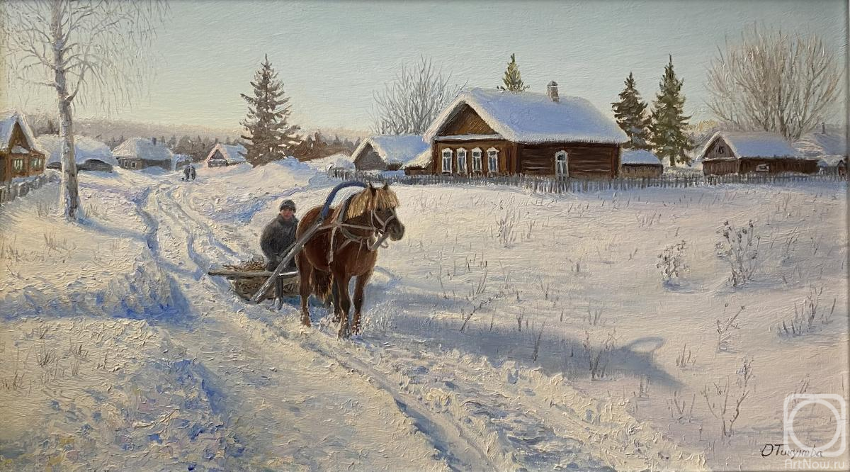 Tikunova Olga. Winter day in the village