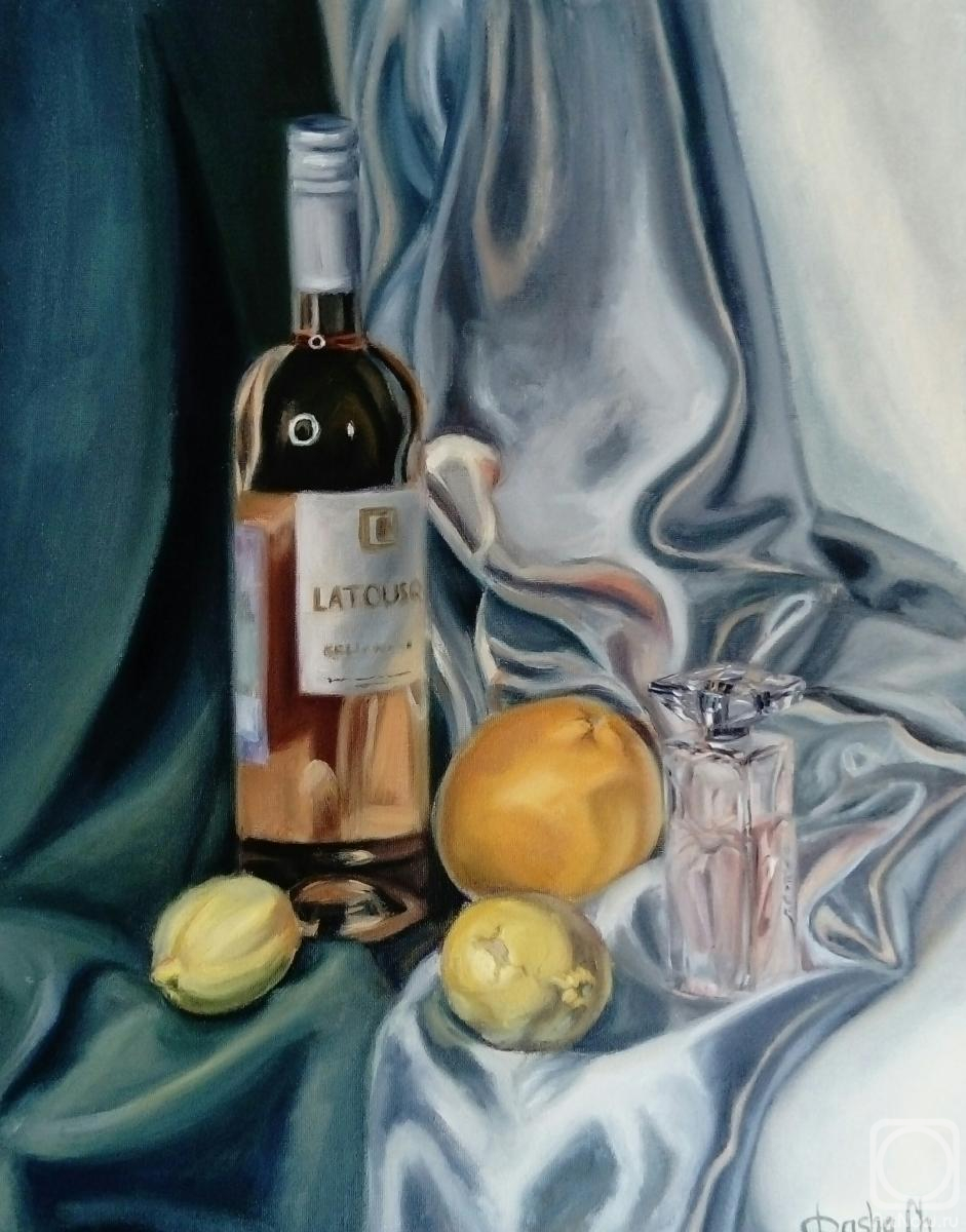 Chernousova Darya. The still-life painting with vin rose;