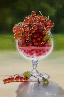 Red Currants in a Glass (A Beautiful Glass Vase). Kravchenko Yuliya