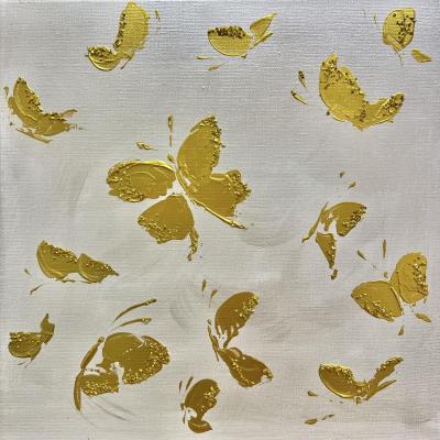 Golden Little Butterflies (Stylish Modern Painting). Skromova Marina