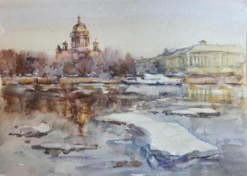 Ice drift on the Neva River (Senate And Synod). Podporina Maria