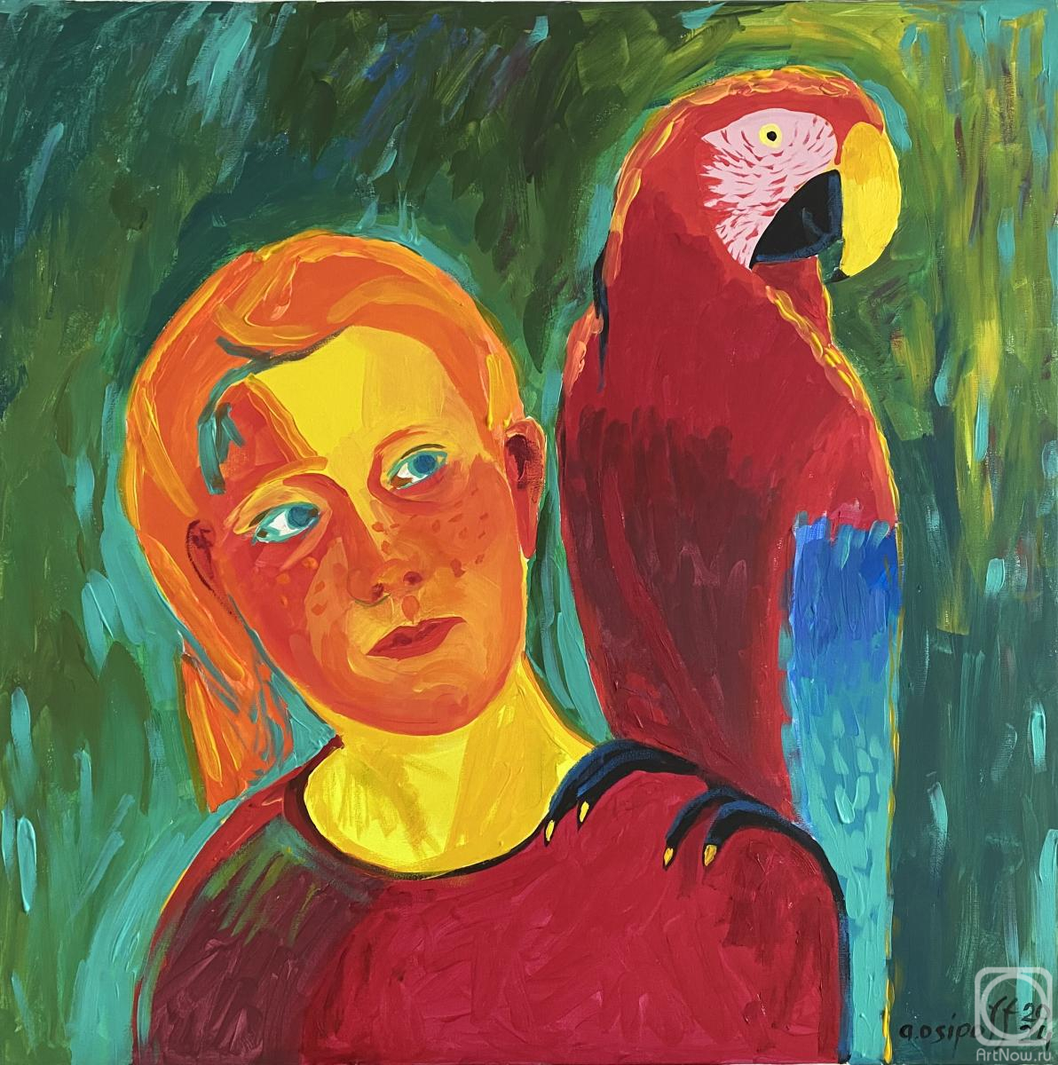 Osipov Andrey. Girl with a parrot