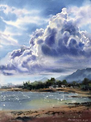 Sea coast of Cyprus Clouds #8. Gorbacheva Evgeniya