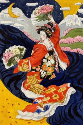 Kabuki dance (Dance Illustration). Rogatina Svetlana