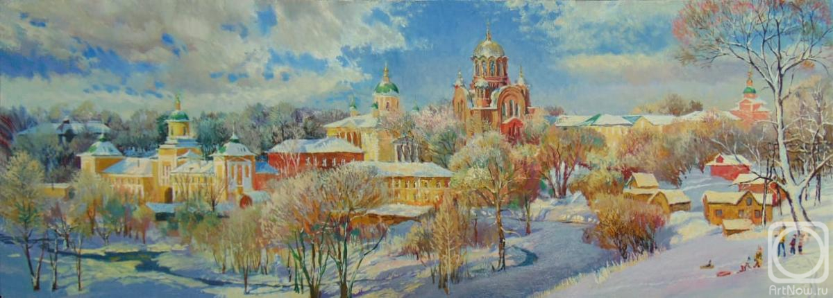 Bespalov Igor. View of the Intercession Monastery in Khotkovo. Suburbs