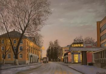 A night in the city (City Landscape In Oil). Tikunova Olga