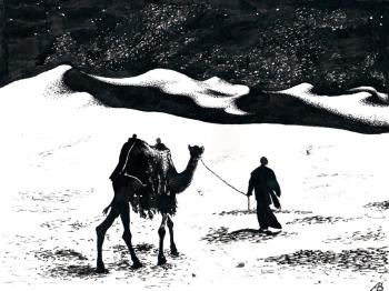 Path in the Sands (Indian Ink). Abaimov Vladimir
