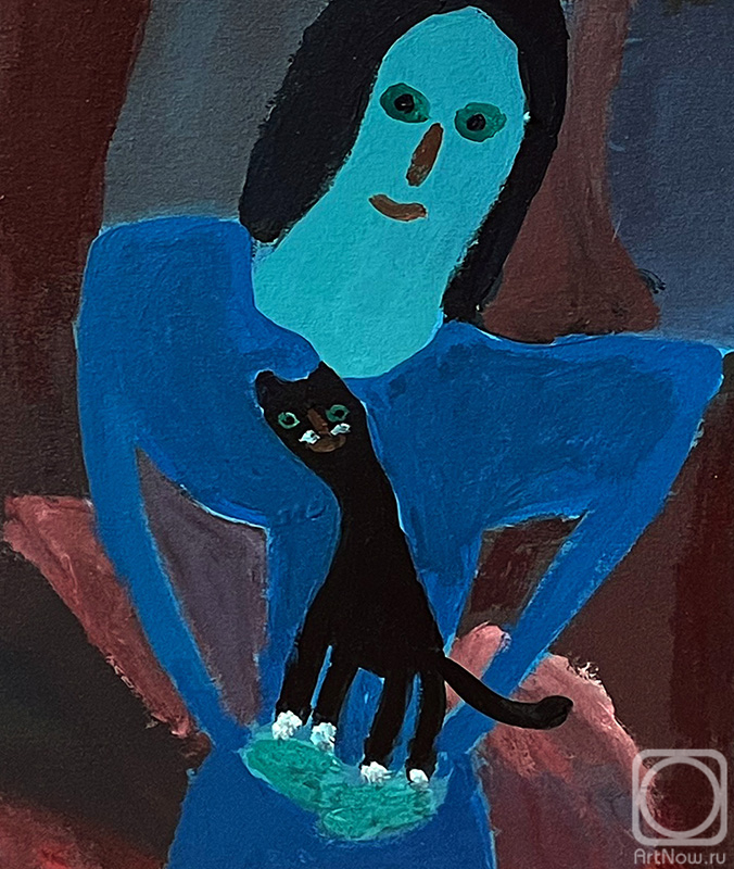 Jelnov Nikolay. Girl with a cat