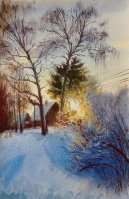 Two birch trees. The Episode Before Christmas. Holodova Liliya