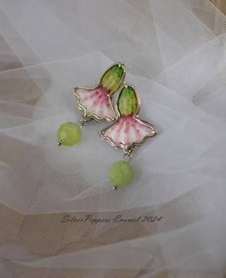 Hot Enamel Jewelry Earrings Cactus Flowers (Jewelry Art). Vedernikova Oksana