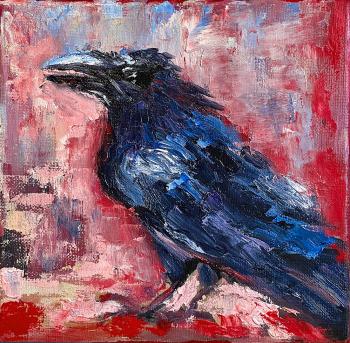 Raven painting Bird wall art. Kurkova Tatyana