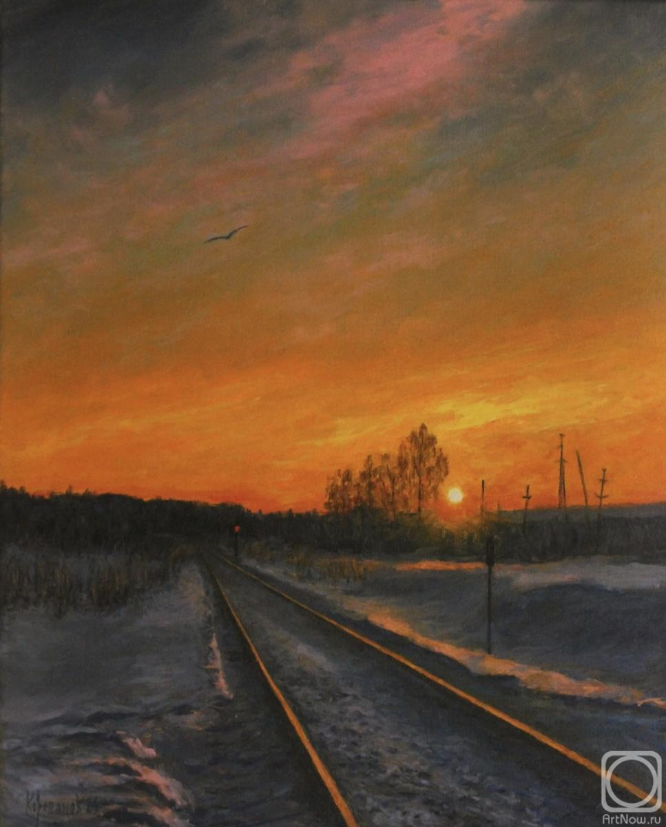 Korepanov Alexander. Rails at sunset