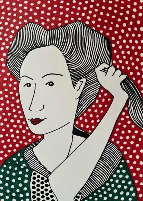 Japanese woman - at the mirror (Portrait In Oriental Style). Gvozdetskaya Irina