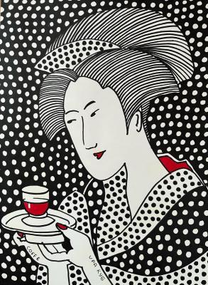 Japanese - Coffee (White Dress). Gvozdetskaya Irina