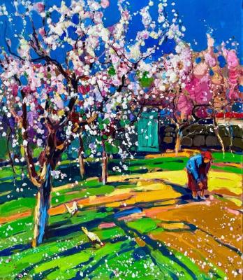 Painting Flowering garden. Chatinyan Mger