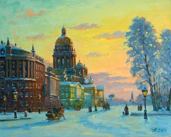 St. Isaac's, view from Palace Square, St. Petersburg. Alexandrovsky Alexander