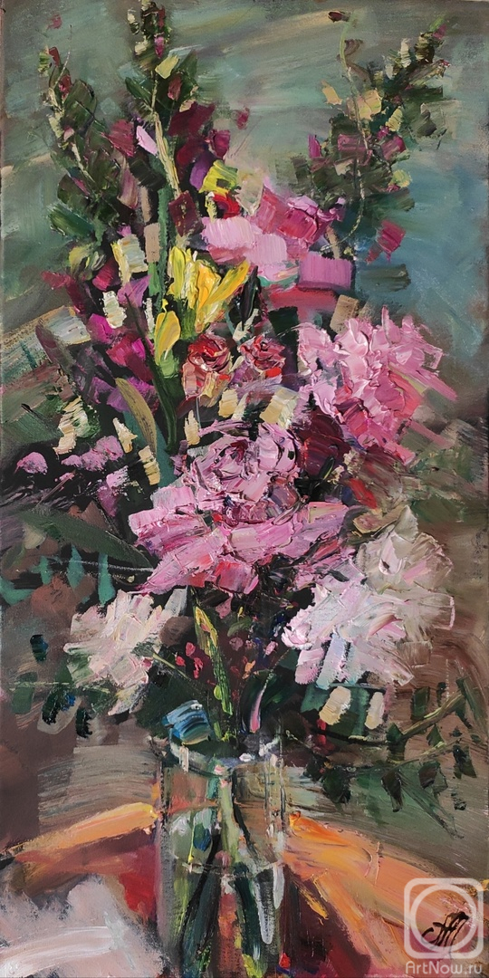 Mihaylenko Alina. Bouquet with roses - 2