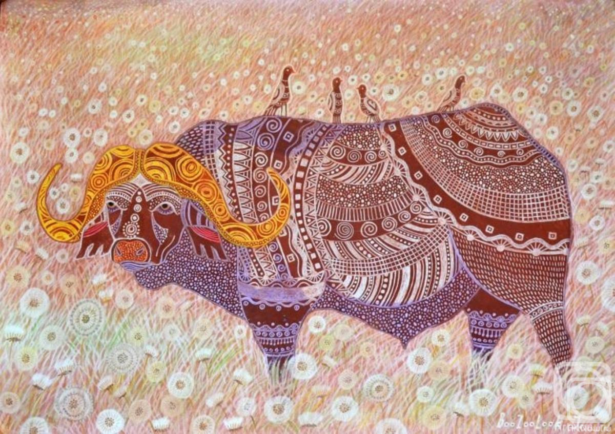 Buzuluk Yuliya. Buffalo in dandelions