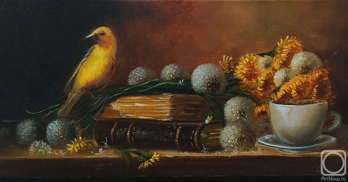 Lutcher Elena. Still life with a yellow canary