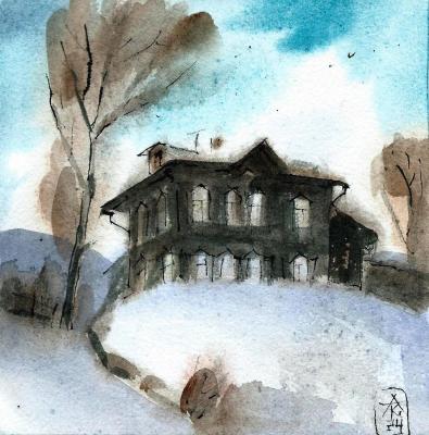 A house on a hillside (Snow Slope). Knecht Aleksander