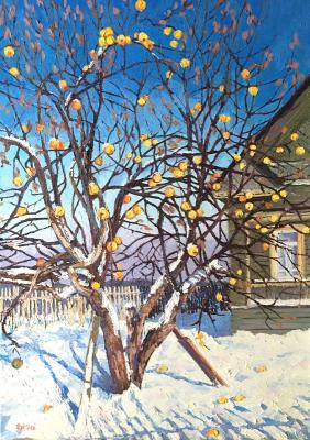 Apples in the snow (Winter Country Landscape). Zhuk Eleonora