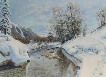Mountain stream in winter (Snow Mountain). Stolyarov Gennadiy