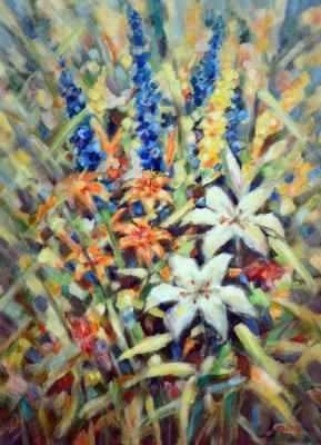 Painting Floral fireworks. Yaskin Vladimir